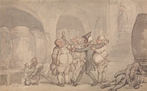 El Dr. Sintaxis se libera del sótano de Thomas Rowlandson