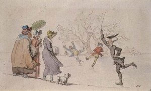 Dr. Syntax patinando de Thomas Rowlandson