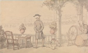 El Dr. Syntax reflexiona en voz alta de Thomas Rowlandson
