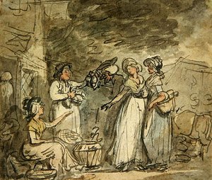 El Dr. Syntax negociando por patos de Thomas Rowlandson