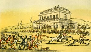 El Dr. Syntax pierde su dinero en la pista de carreras de York de Thomas Rowlandson