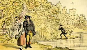 El Dr. Syntax haciendo un descubrimiento de Thomas Rowlandson