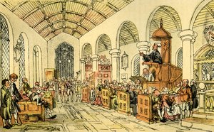 El Dr. Syntax predicando de Thomas Rowlandson