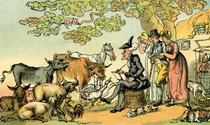 Dr. Syntax dibujando de la naturaleza de Thomas Rowlandson