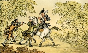 El Dr. Syntax detenido por bandidos de Thomas Rowlandson
