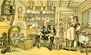 Dr. Syntax convertido en enfermero de Thomas Rowlandson