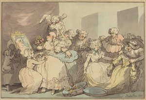 Vistiéndose para un Cumpleaños, 1788 de Thomas Rowlandson