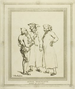 Comerciantes holandeses dibujados en Ámsterdam de Thomas Rowlandson