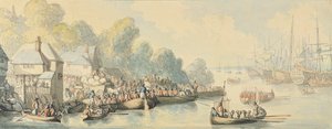 Embarque en Southampton el 20 de junio después de la Acción de Lord Howe - Versión B, c.1794 de Thomas Rowlandson
