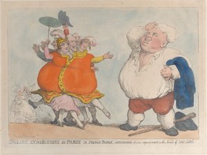 Exposiciones inglesas en París o franceses asombrados por nuestra mejora en la raza, 1812 de Thomas Rowlandson