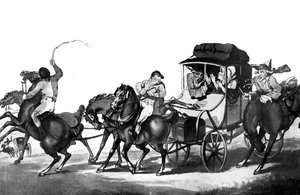 Viaje inglés, o la primera etapa desde Dover, 1785 de Thomas Rowlandson