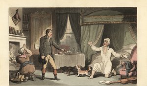 Caballero inglés recibiendo una carta de su familia de Thomas Rowlandson
