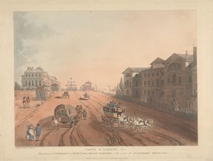 Entrada a la carretera de peaje de Piccadilly o Hyde Park Corner (n.º 1) de Thomas Rowlandson