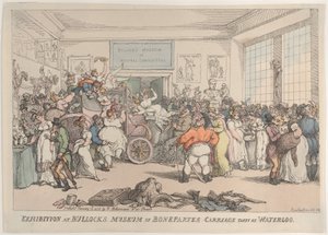Exposición en el Museo de Bullock del carruaje de Bonaparte, tomado en Waterloo, enero 10, 1816 de Thomas Rowlandson