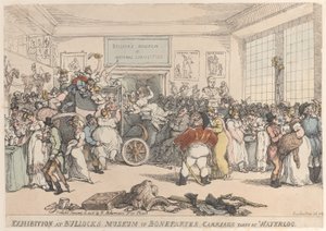 Exposición en el Museo de Bullock del carruaje de Bonaparte tomado en Waterloo, 10 de enero de 1816 de Thomas Rowlandson