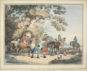 La caza del zorro [serie de seis]: 1. Salida por la mañana de Thomas Rowlandson