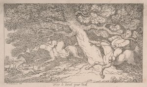 La caza del zorro: cómo torcerse el cuello [de «Consejos para deportistas»] de Thomas Rowlandson