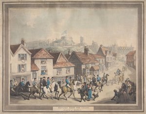 La caza del zorro [serie de cuatro]: 4. Regreso de la caza. / Escena en Eaton de Thomas Rowlandson
