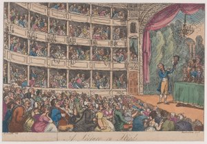 Frontispicio, de Una conferencia sobre cabezas de George Alexander Stevens, abril 1808