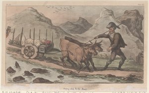 Enfermo yendo a la retaguardia, de Las aventuras militares de Johnny Newcome, 1815 de Thomas Rowlandson