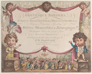 Bordes grotescos para pantallas, salas de billar, vestidores, etc., 1799-1800 de Thomas Rowlandson