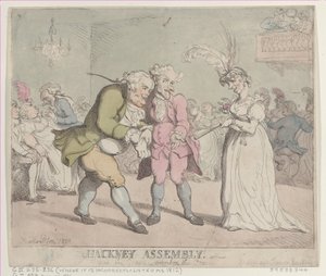 Asamblea de Hackney, 1802 de Thomas Rowlandson