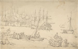 Escena portuaria de Thomas Rowlandson
