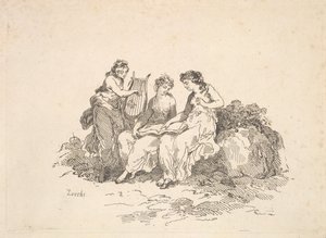 Armonía - Dos Ninfas Cantando, Otra Tocando una Lira, 1784-88