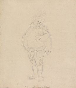 Henderson en el papel de Falstaff de Thomas Rowlandson