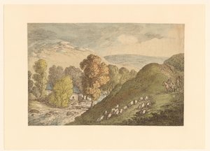Paisaje montañoso con ovejas de Thomas Rowlandson
