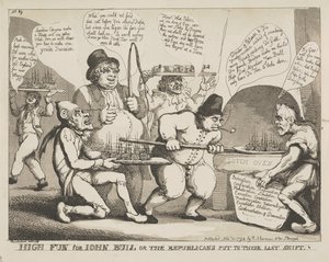 «Diversión a lo grande para John Bull» o «Los republicanos en su última jugada» de Thomas Rowlandson