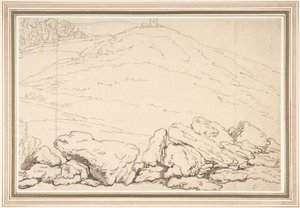 Paisaje montañoso con rocas de Thomas Rowlandson