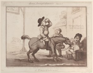 Habilidades del caballo, Boceto 5: ¡Un político!, 1 de agosto de 1799 de Thomas Rowlandson
