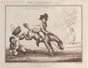 Habilidades del caballo, Boceto 7: ¡Un civil!, 1 de agosto de 1799 de Thomas Rowlandson
