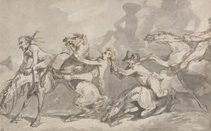 Choque entre jinetes de Thomas Rowlandson