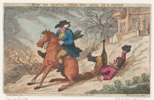 Cómo viajar sobre dos piernas en una helada, 4 de mayo de 1808 de Thomas Rowlandson