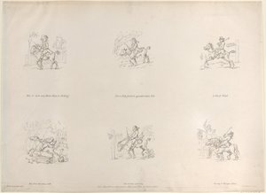 Cómo girar cualquier Caballo, Yegua o Castrado, Cómo montar elegante y agradable cuesta abajo, 1 de marzo de 1803 de Thomas Rowlandson