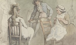 Interior de un camerino con Jack Bannister de Thomas Rowlandson