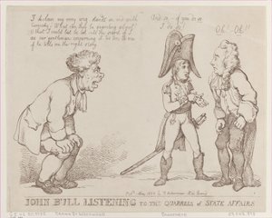John Bull escuchando las disputas de los asuntos de estado, 1 de mayo de 1803 de Thomas Rowlandson