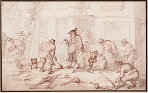 Trabajadores colocando un pavimento de Thomas Rowlandson