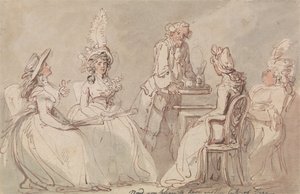 Las damas tomando el té de Thomas Rowlandson