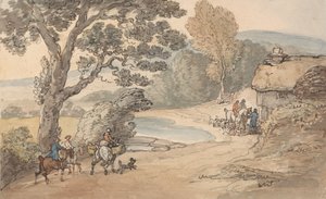 Paisaje con una partida de caza de Thomas Rowlandson