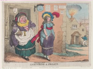 Lanzamiento de una Fragata, [1 de febrero de 1809], reimpresión de Thomas Rowlandson