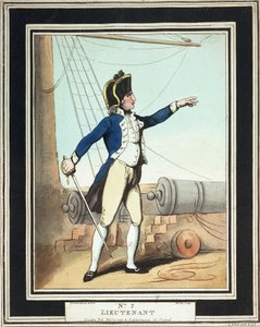 Teniente, guardiamarina de la Royal Navy en el siglo XVIII de Thomas Rowlandson