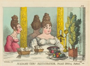 Sra. Very, propietaria del restaurante Palais Royal de París de Thomas Rowlandson