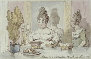 Sra. Véry, restauradora. Palacio Real de París de Thomas Rowlandson