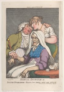 Despacho médico o Doctor Doubledose matando dos pájaros de un tiro, 20 de noviembre de 1810 de Thomas Rowlandson