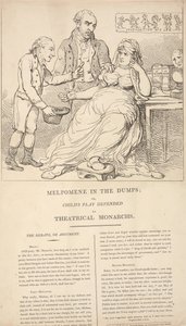 Melpómene de bajón; o «Los juegos infantiles defendidos por los monarcas del teatro» de Thomas Rowlandson