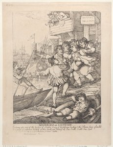 Las penurias de Londres: Al cruzar cualquiera de los puentes de Londres o cualquiera de los pasajes que conducen al Támesis, te ves asaltado por un grupo de barqueros que alzan las manos y gritan a voz en cuello: «Remos. Remos. Remos. Remos».