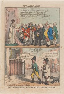 Levee de la Sra. Clark. El Embajador de Marruecos en una Embajada Especial, 20 de febrero de 1809 de Thomas Rowlandson